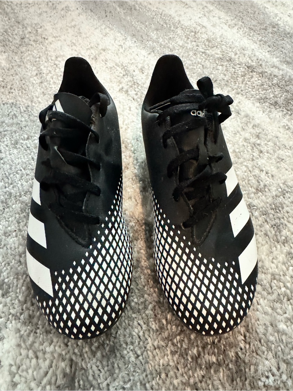 adidas Kids Black & White Soccer Sneakers